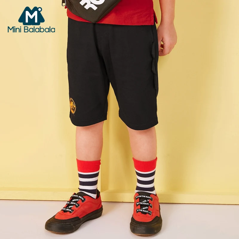 

Mini Balabala Toddler Boy 100% Cotton 3D Dinosaur Sweatshorts Sport Children Kids Pull-on Short Pants with Pocket