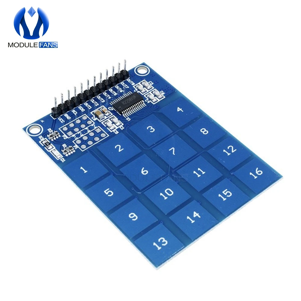 16 Ключ канал TTP229 емкостной сенсорный выключатель цифровой датчик IC пластина модуля плата для Arduino Индикатор низкого заряда 2,4 В 5,5 В