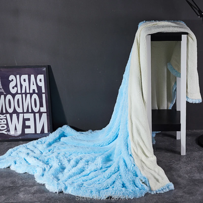 

home winter blankets queen size 200x230cm thick warm coral fleece blanket for adults one piece free shipping