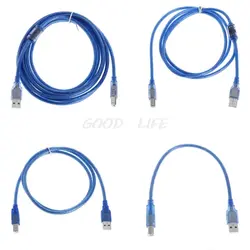 Высокая Скорость прозрачный синий USB-накопитель 2,0 Принтер Тип кабеля Мужчина к Тип B Мужской Двойной Экранирование для 0,3 м, 1 м, 1,5 м, 3 м