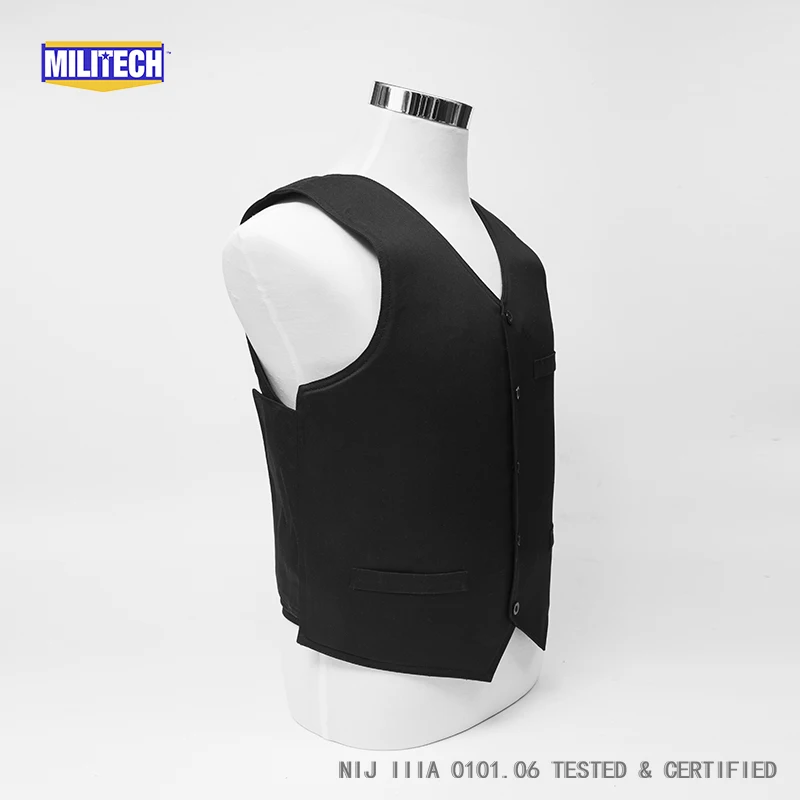 Militech VIP Style NIJ 3A 0101.06 Ballistic & NIJ 0115.00 Level 2 Stab Resistant Concealable Aramid Bulletproof Vest Covert Vest