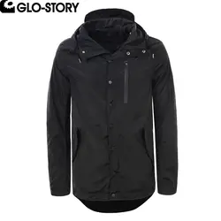GLO-STORY Для мужчин 2018 Повседневное весенняя куртка с регулируемой талией человек Повседневное уличная ветровка куртки пальто MFY-3985