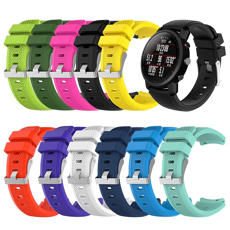 

Silicone Sport Watch Band Strap For Samsung Gear S3 Smart Watch for Amazfit Pace Stratos 2/2S ticwatch Straps Bracelet Correa