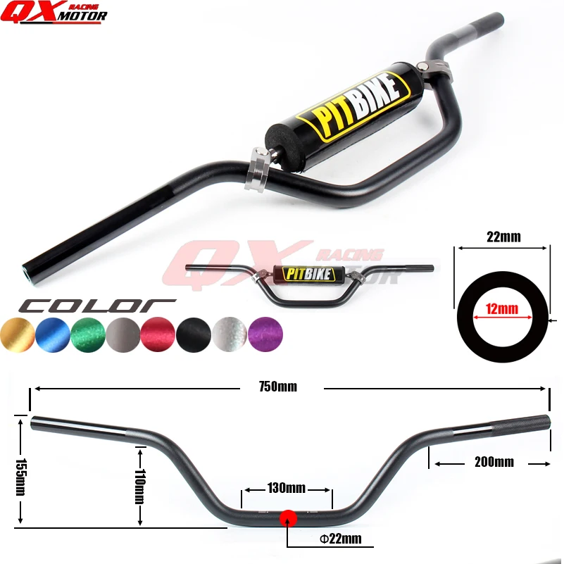

110cc 125cc 140cc 150cc 160cc Dirt bikes pit bikes Pro Taper Handlebar 7075 Aluminum Alloy Length 735mm middle rise handle bar