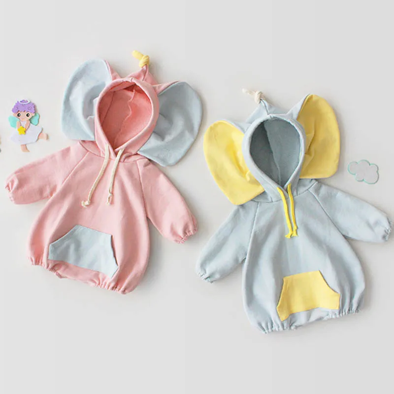 

Fashion Cute Newborn Jumpsuit Hooded Toddler Clothes Korean Baby Romper Children's Clothing Baby Clothes Climb Romper