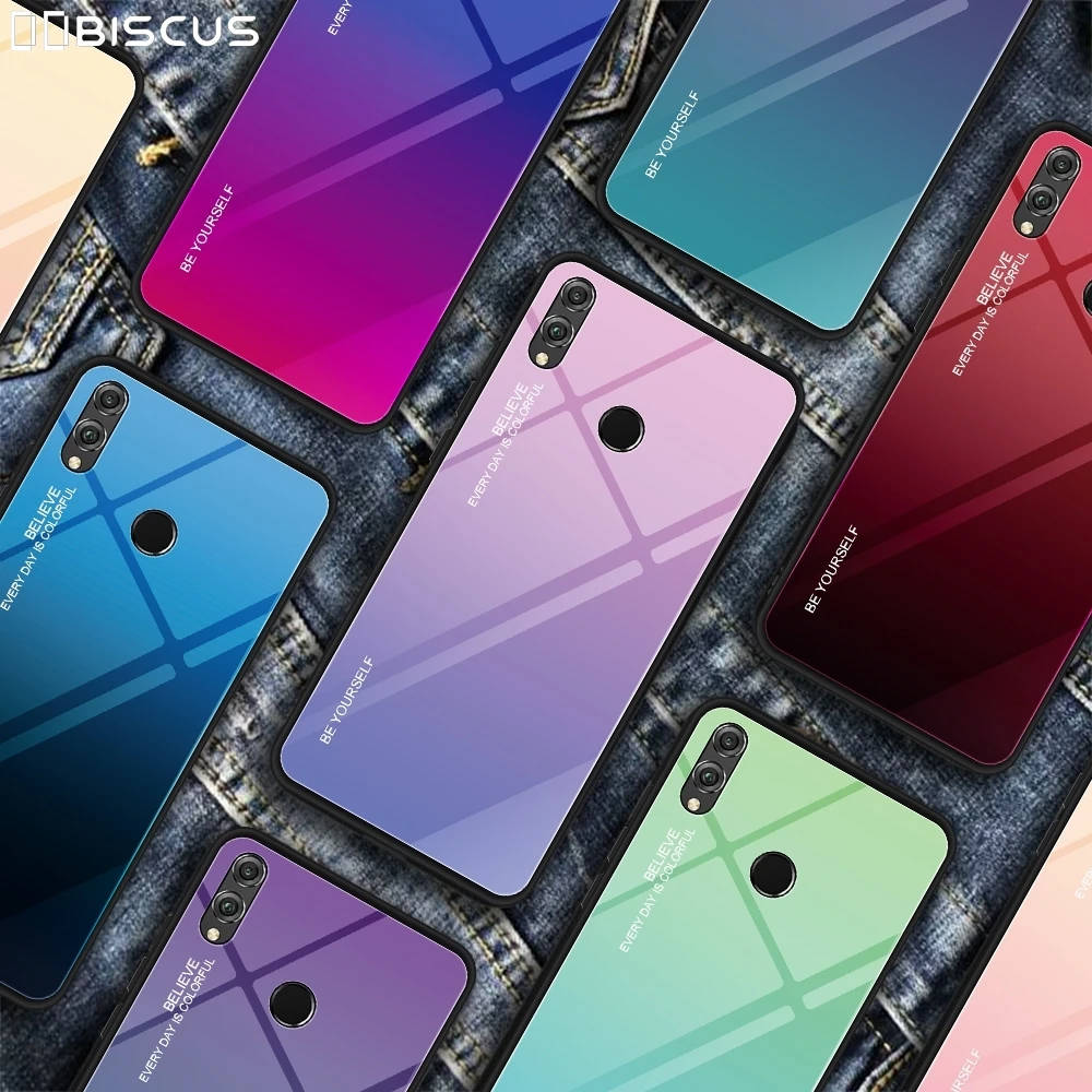 Твердый чехол из закаленного стекла с градиентом для huawei P20 P30 mate 20 Pro 10 Lite P Smart Plus