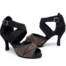 Женская обувь для бальных танцев, латинских танцев, сальса, танго, Бачата, танцевальная обувь, обувь для вечеринок, высокий каблук 6/7. 5/8. 5 см, 1595