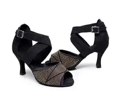 Для женщин для Бальных и латиноамериканских танцев обувь Сальса Танго Bachata танцевальная обувь социальной обувь для вечеринок высокие