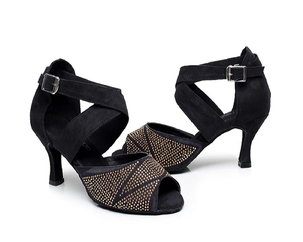 online Mulheres Ballroom Latin Sapatos de Dança Salsa Samba Tango Sandálias para as Mulheres Sapatos de Dança Sapatos de salto Alto Do Partido Social 6 7. 5 8. 5 cm 1595