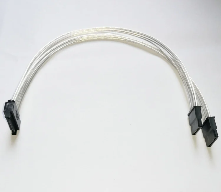 Посеребренный медный провод 50 шт./лот 30 см 18AWG 15-контактный штекер SATA на 2 гнезда