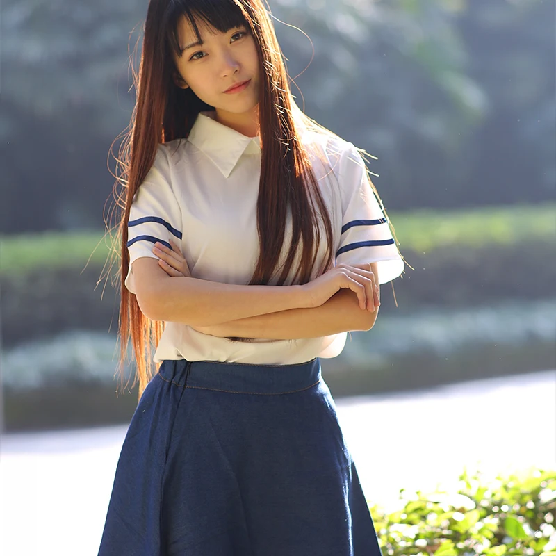 S-XXL школьная форма моряка топ+ юбка JK японская школьная форма для девочек