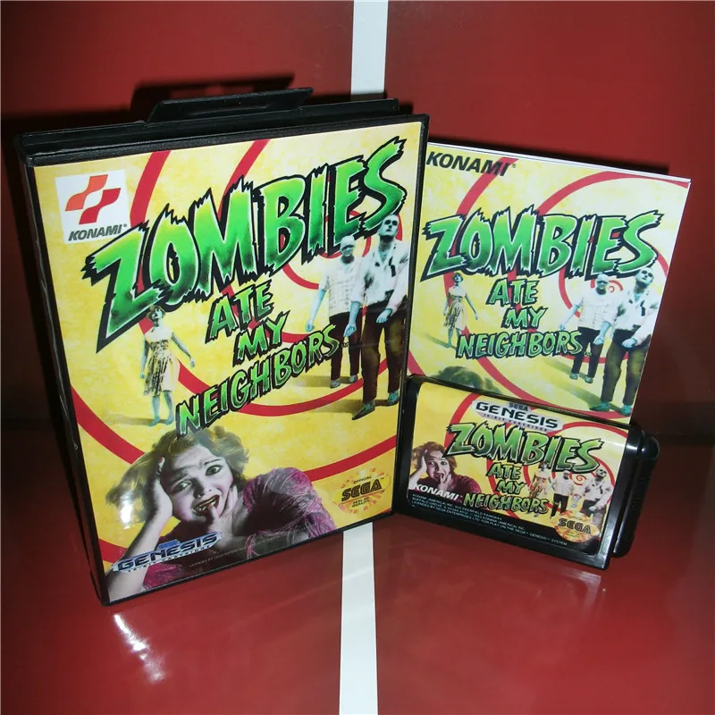 Zombies Ate My Neghbors US cubierta con caja y manual para Sega