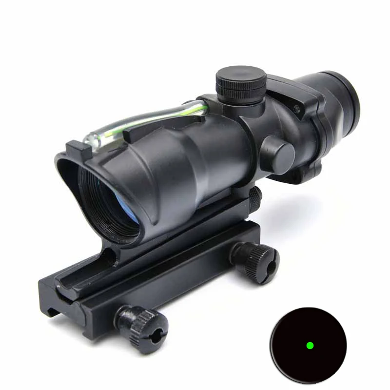 

Trijicon ACOG Style 1X32 Real Fiber Optics Green Dot Illuminated Sight Scope Tactical Hunting Riflescopes Picatinny Mount