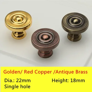 Antique brass Red copper bronze color Zinc Alloy Kitchen Furniture handle bedroom drawer knobs cabinet pulls Golden color