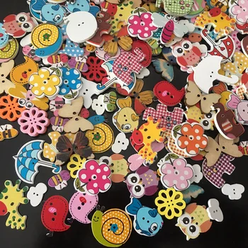 

Colorful Mixed Cartoon Animal Wooden Buttons Scrapbooking Crafts DIY Kids Clothing Accessories Sewing Decoration Anchor Decor