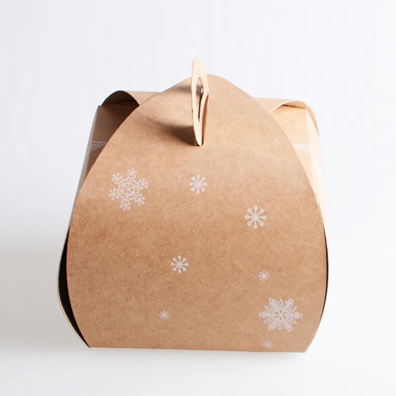 Christmas Style Tree&Snow Caixa Box Macaron Packaging Kraft Paper Cookie Cake Box Biscuits Box 9.5*9.5*8CM 20pcs/lot PP374