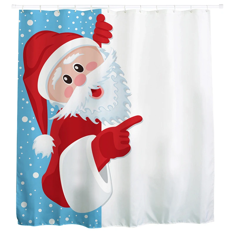 

Cute Christmas Design Bathroom Shower Curtains with Hooks Bathroom Accessories Bath Curtain
