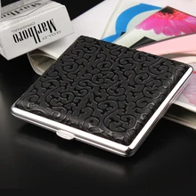 Может держать 20 корень тонкий черный мужской творческой личности Женская сигарета дымовая шашка Автоматическая сигарета дым коробка с зажимом