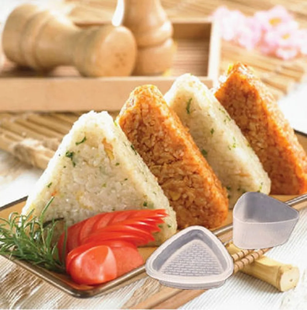 

2pc/ 1 set Onigiri Rice Ball Bento Press Maker Mold Triangle Form Mold Sushi Maker Practical shape trim