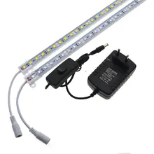 Светодиодный свет бар 5050 50 см IP68 SMD36 светодиодный Светодиодный жесткой полосы бассейн DC 12 V с переключателем Мощность адаптер
