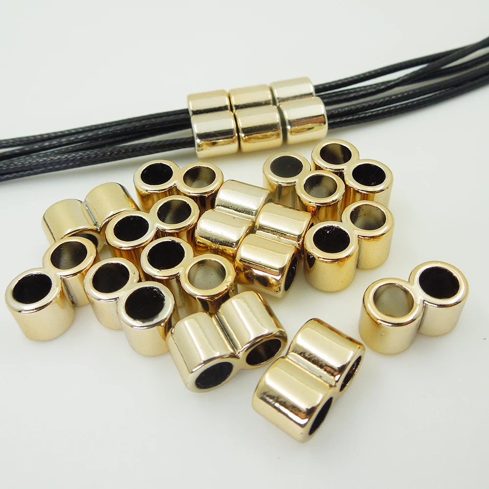 

UV plated Spacer Beads double Pattern Hair Braid dread dreadlock About 10*16*8mm,Hole:Approx 6mm,50 PCs