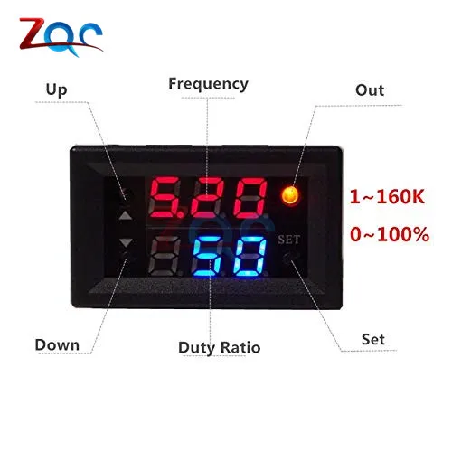 1Hz-160 кГц DC 4 V-30 V 5mA-30mA 2 канала Dual генератор сигналов PWM частота импульсов рабочий цикл регулируемый модуль ЖК-дисплей Дисплей