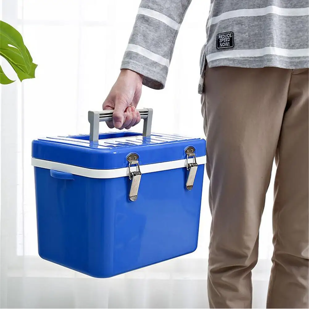 New 1pc 8L Car Insulation Box Blue Outdoor Cooler Home Refrigerated Incubator Ice Bucket Cold Box High-density EPS Material