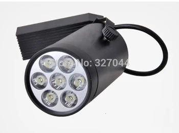 

1pcs Retail Sale 7X3w 21W led track lighting 85V-AC265V aluminum white black shell rail ceiling light spotlight Free Shipping