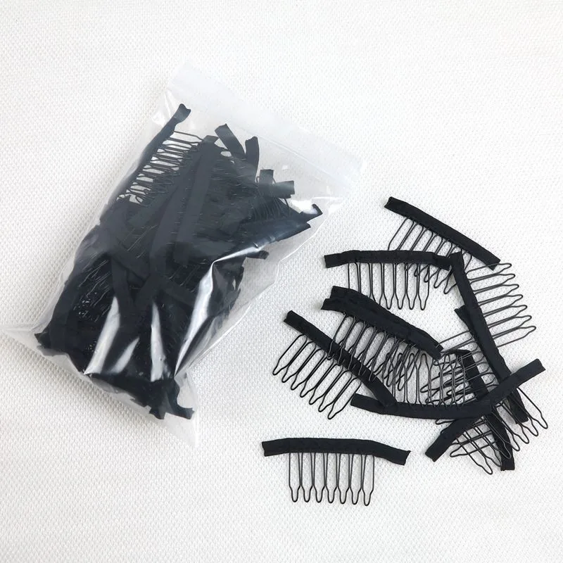 Black Wire Wig Combs with Polyester Cloth 11