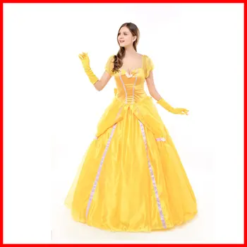 

Beauty and the Beast Fancy Dress Cosplay Costume princess belle Dresses adult women female Halloween Costumes fancy Costume