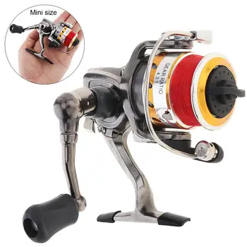 

Ice Fish Pen Fishing Rod Mini 100 Metal Fishing Reel Palm Size Spinning Reel with Fishing Line
