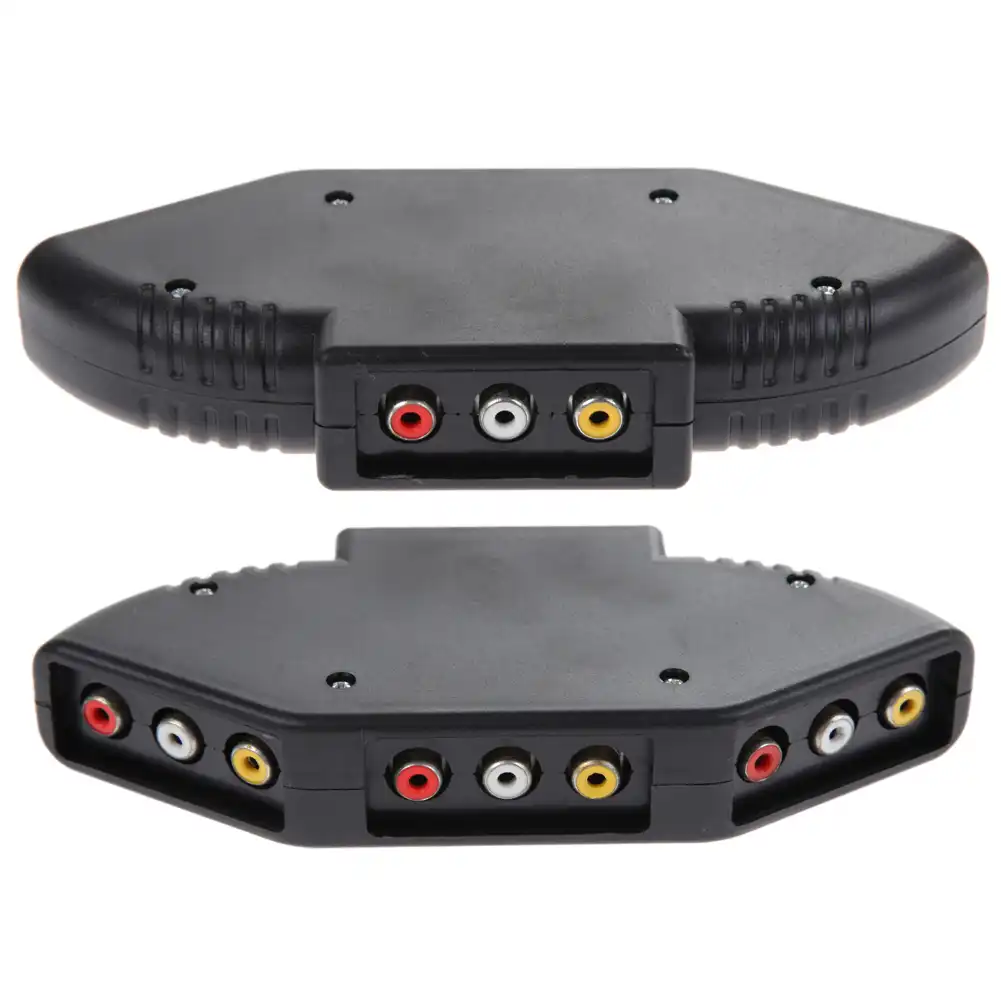 3 Port AV Composite + Audio RCA Phono Selector Switch For Video Audio