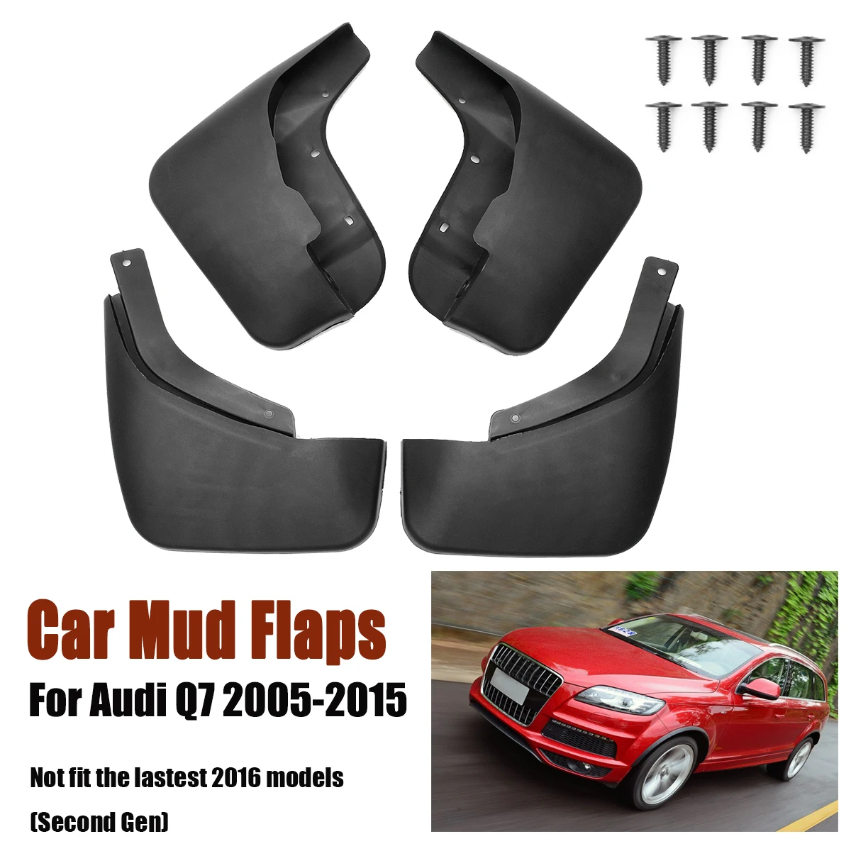 

Mud Flaps for Audi Q7 Sport Models 2007-2015 Car Accessories Fender Flares Splash Guards Auto Mudflaps Mudguards