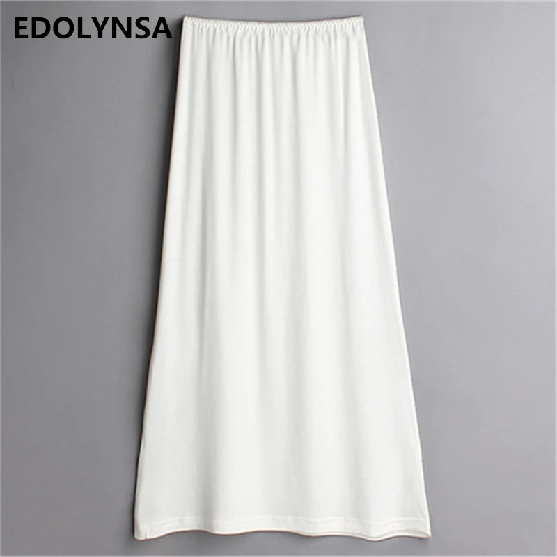 3 Colors High Quality Women Modal White Solid Maxi Half Slip Plus Size
