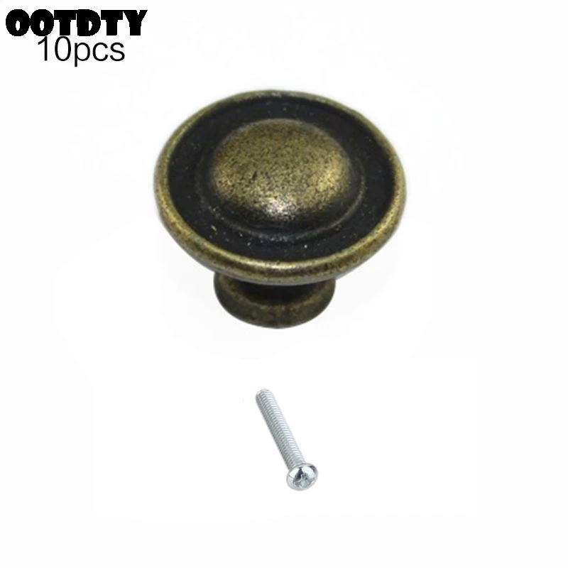 

19mm*15mm Door Knobs Set of 10 Drawer Buttons Vintage Brass Handles Furniture Cabinet Knobs for Kitchen Cupboards