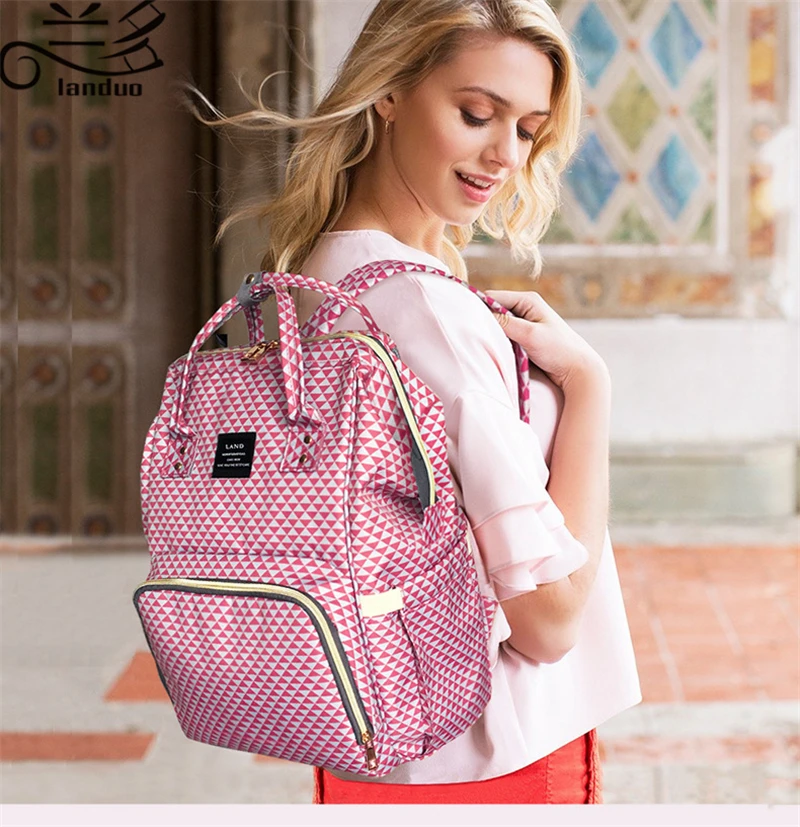 

New Land Mommy Backpacks for baby Mummy Anti-loss Backpack Mother Maternity Diaper bags Stripe Grid Wave Nursing bag MPB01