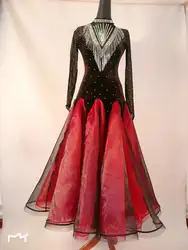 2019 блестящие стразы женские латинские танцы платье женские сценические костюмы Сальса v-образный вырез Румба Самба Сальса выполнить