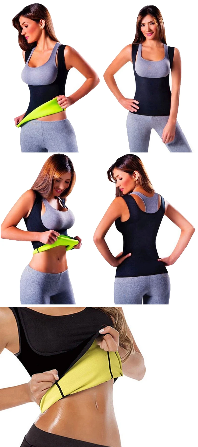 S-6XL, для женщин, для фитнеса, тренировки, Корректирующее белье, пот, без рукавов, рубашка, неопрен, одежда, жилеты, спортивные, тренировочные, Cami Vest