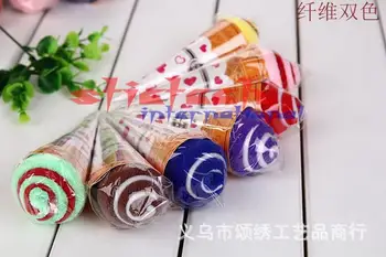 

by dhl or ems 500pcs 2016 Hot Sell Portable Double Color Cute Soft Washing Towel Shaped Ice Cream Gift Favor