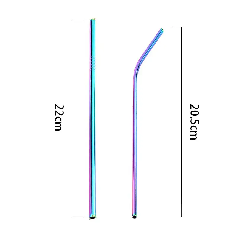 Красочные соломинки из нержавеющей стали прямые и изогнутые многоразовые фильтры с кистью DIY чайные, кофейные инструменты вечерние барные аксессуары