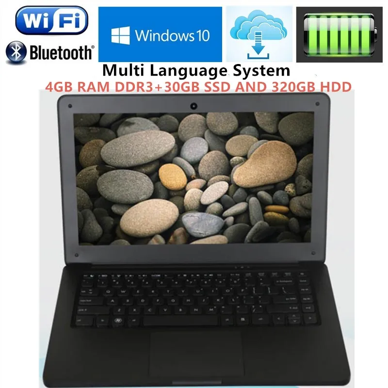 

4GB RAM+320G HDD+30G SSD 13.3inch win10 laptops Computer PC Intel Core i3 3227u 1.9GHZ Dual-Core Windows10 System notebook WiFi