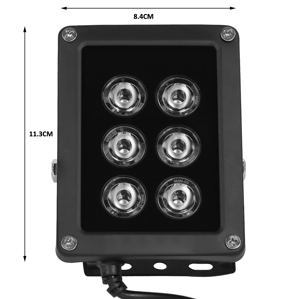  AZISHN  CCTV 6pcs Array LEDS IR illuminator infrared Light Waterproof Night Vision CCTV Fill Light  - 32755096960