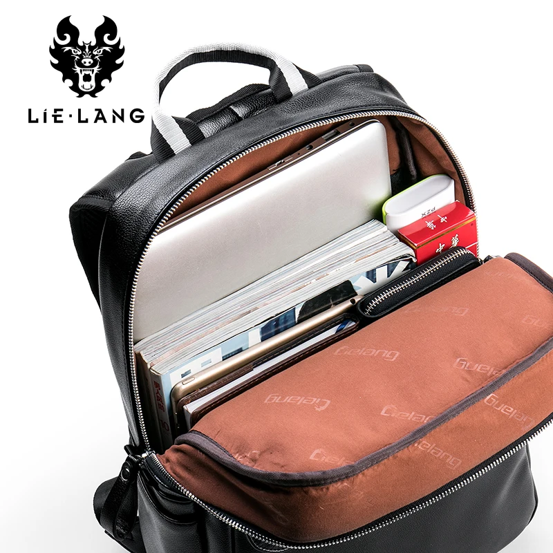 LIELANG рюкзак кожаный 2019 новый мужской модный ноутбук школьные сумки для мальчиков