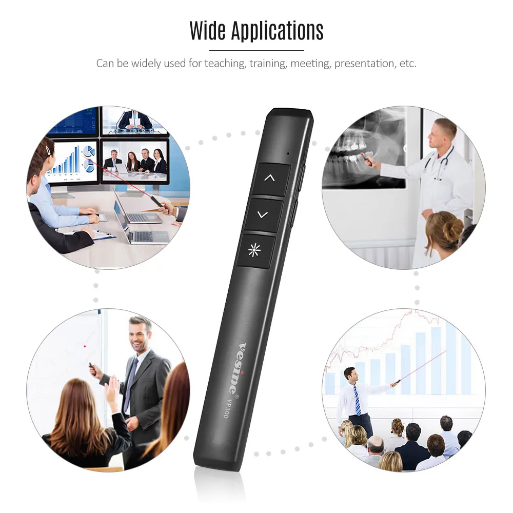 Vesine قابلة للشحن 2.4 جيجا هرتز مقدم لاسلكي PPT باور بوينت الفرس عرض مؤشر قلم USB التحكم عن بعد ل محاضرة ماك Vesine قابلة للشحن 2.4 جيجا هرتز مقدم لاسلكي PPT باور بوينت الفرس عرض مؤشر قلم USB التحكم عن بعد ل محاضرة ماك
