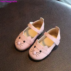 Haochengjiade милые животные Вышивка Крестом Картины детей Обувь малыша Обувь для девочек Туфли без каблуков Демисезонный модные Обувь для
