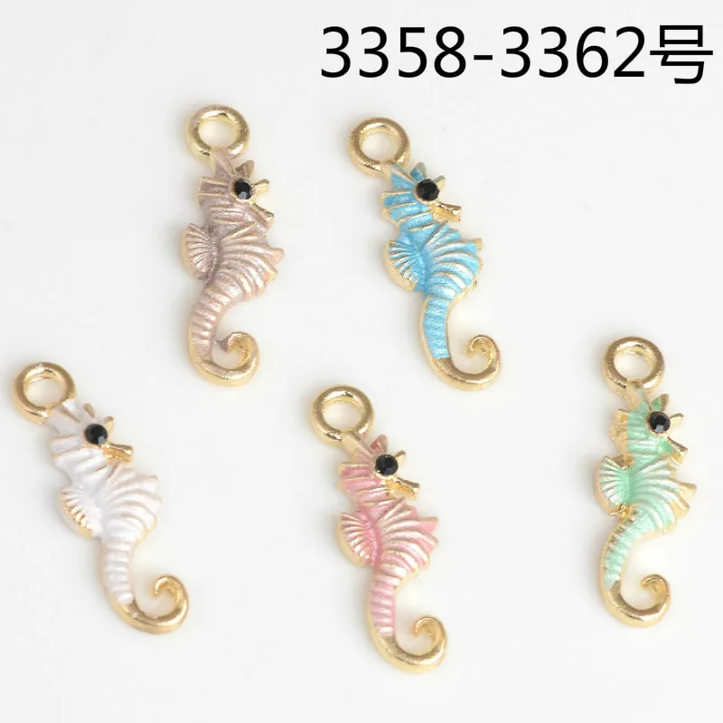 

10pcs The New Oil Drop enamel sea horse charms, nautical Earrings Pendant DIY in alloy jewelry accessories manufacturers selling