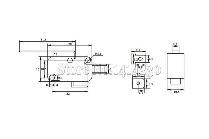 10 шт. микро переключатель концевой выключатель SV-163-1C25 0,3-15A 250VAC 3 Pin длинная ручка самосброс