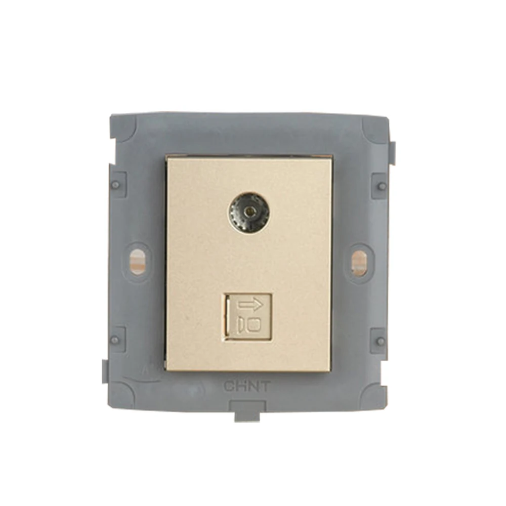 

CHINT Electric NEW2K Socket Connect Light Champagne Gold TV Computer Module
