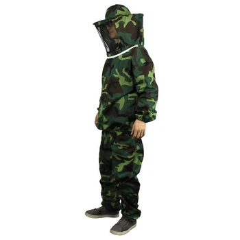 

Unisex Universal Army Military Camouflage Tops Pants Sets Beekeeping Veil Suit Working Body Protect Clothing Security Wear