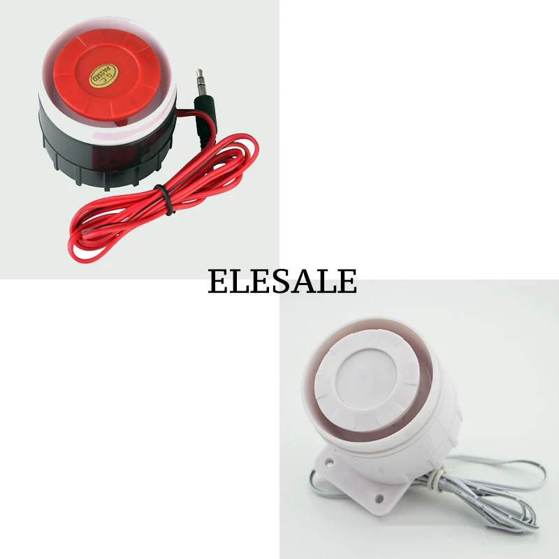 

DC 12V 120dB Wired Indoor Siren Mini Horn Ear Piercing For Home Security Intruder Alarm System White Red